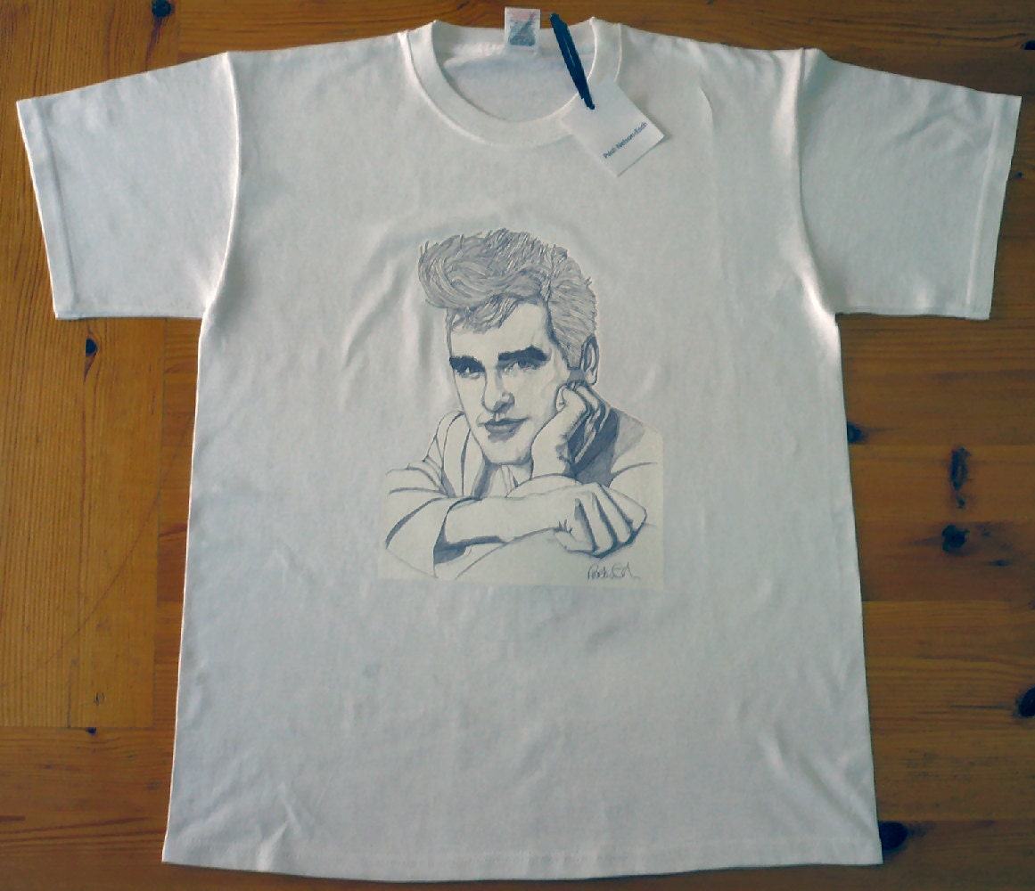 T-Shirt - Morrissey 2 by Paul Nelson-Esch - Pencil Drawing Art Illustration