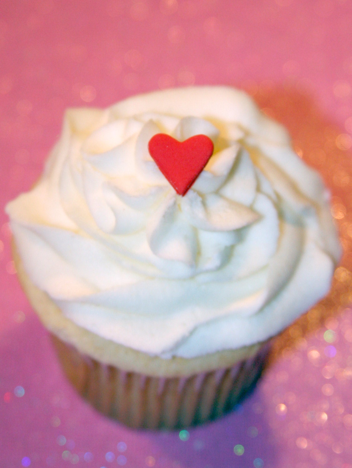 Fondant cupcake toppers 24- Mini Hearts Lips Valentines Day Wedding