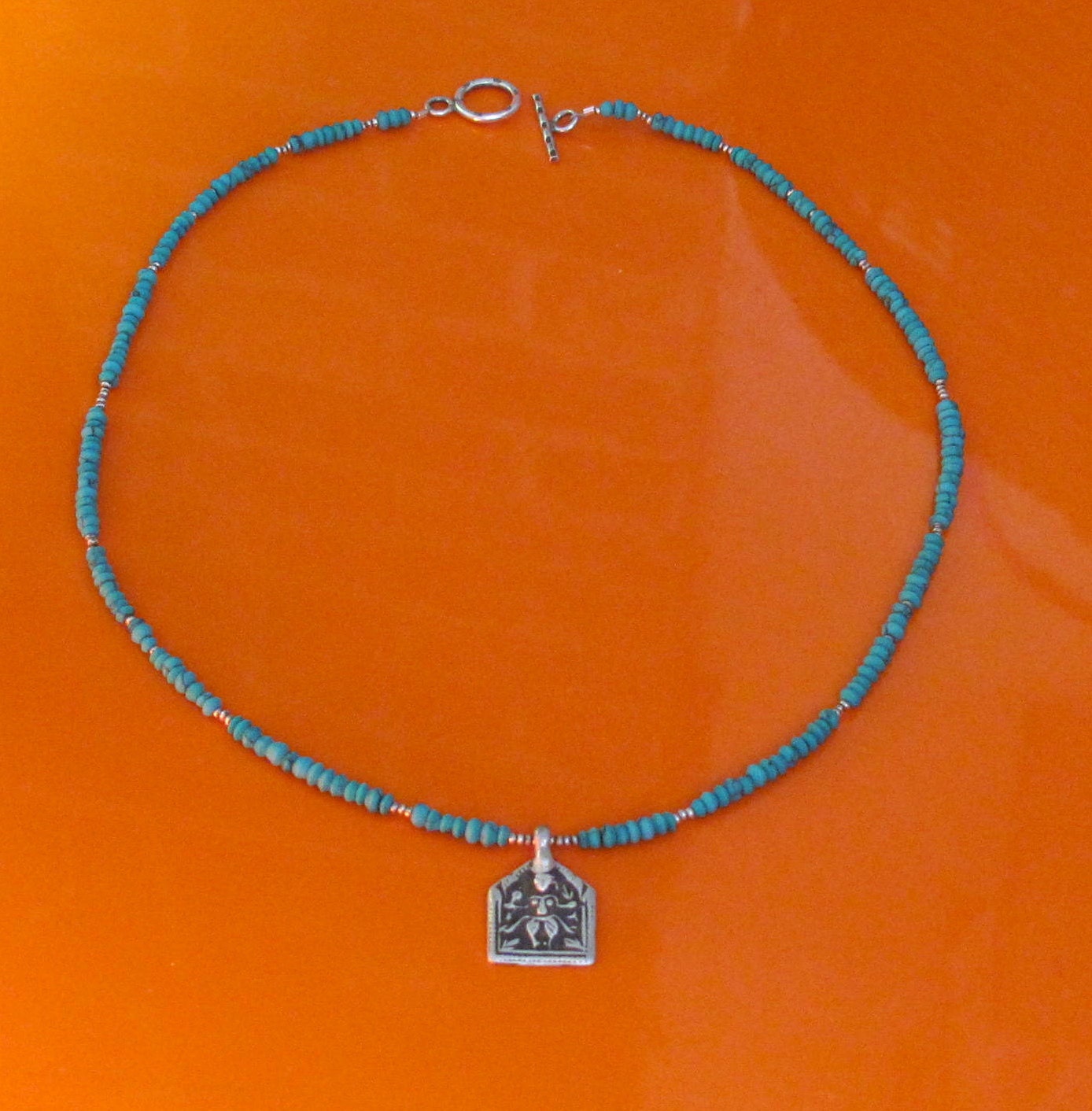 Delicate Necklace - Little India - Turquoise Blue and Silver