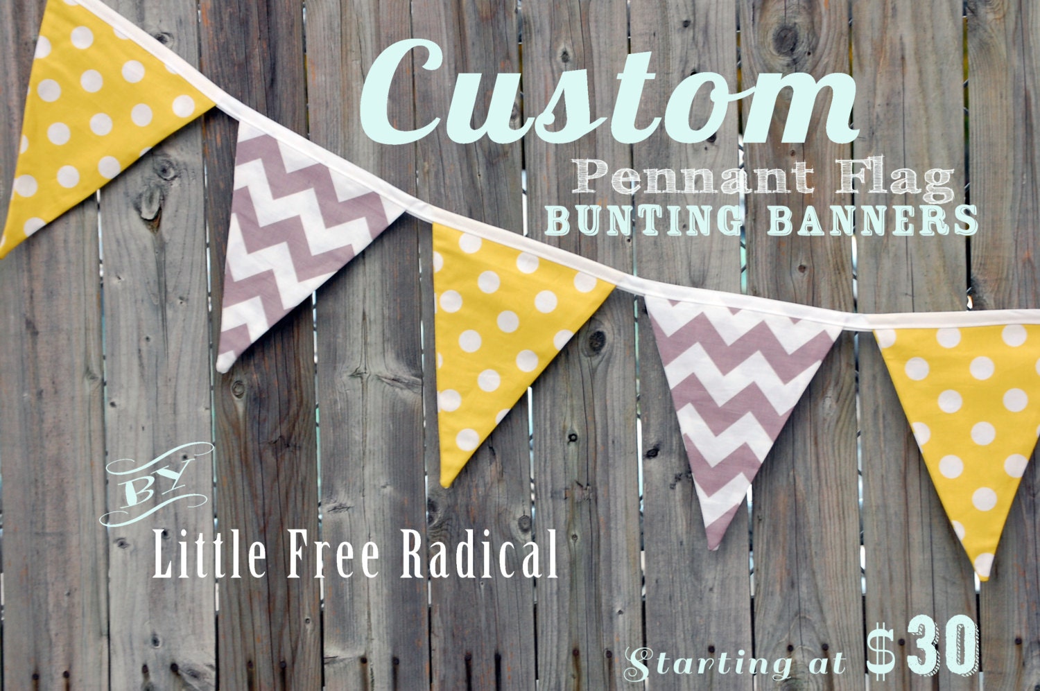 CUSTOM  Chevron & Polka Dot Fabric Pennant Bunting Banner - great for birthday party decor, nursery, playroom, photo prop