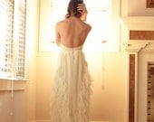 Wedding Dress  Beaded Low Back Ruffled Train Chiffon-Sweet September Gown
