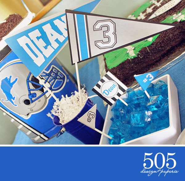 Printable Football Party Decorations Customized with your Teams Colors - Tailgate Party by 505 Design Paperie Il_570xn