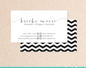 Chevron business card digital file - We customize, you print (PDF or JPG high resolution)