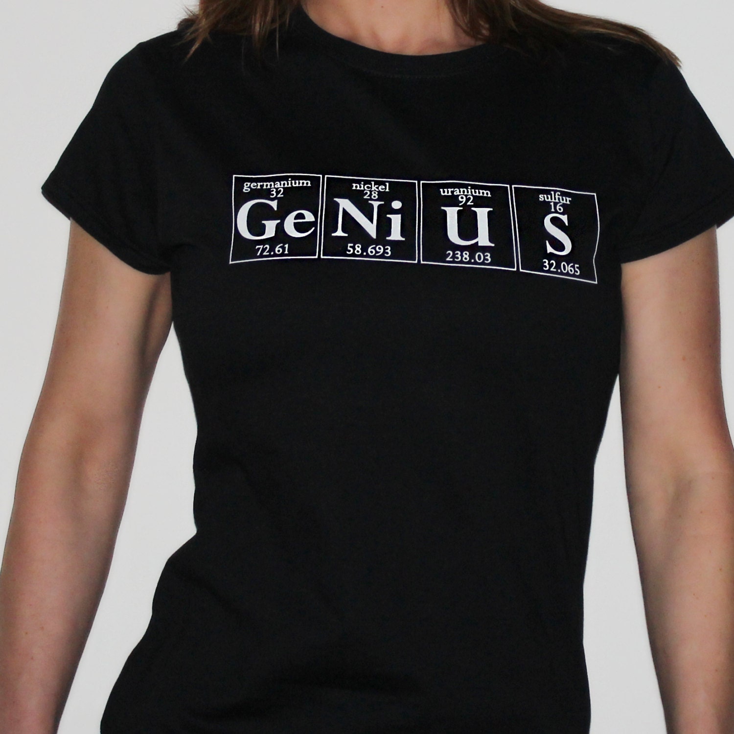 Chemistry Tee - GENIUS Periodic Table Women's T-Shirt by Periodically Inspired - Now featured in CBS's The Big Bang Theory Web Store