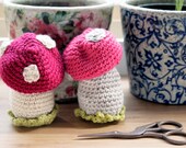 Baby rattle crochet- Mushroom - made to order