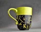 Monogram Coffee Mug Ready To Ship Coffee Tea Cocoa Mug by Symmetrical Pottery