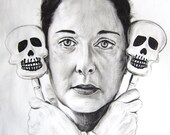 MARINA ABRAMOVIC hand painted tote original 13" x 16"