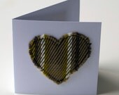 Handwoven Heart Card - Green Tartan