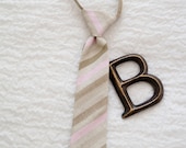 Pink and Brown Striped Tie, Striped Toddler Tie, Striped Boys Tie