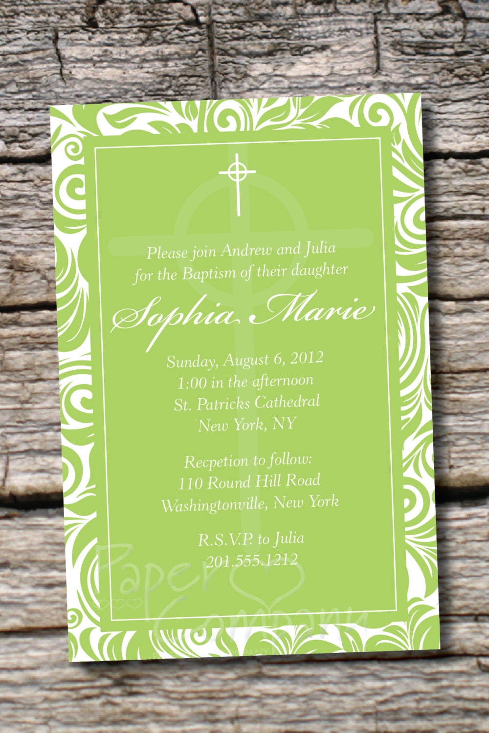 CELTIC CROSS Custom Baptism Invitation/Christening Invitation/Communion Invitation- You Print