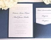 Pocket Fold Wedding Invitation - Classic, elegant, wedding