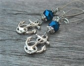 Anchor Earrings, Anchor Jewelry, Rockabilly, Nautical, Pin Up Girl, Rockabilly Earrings, Nautical Earrings, Pin Up Girl Jewelry,