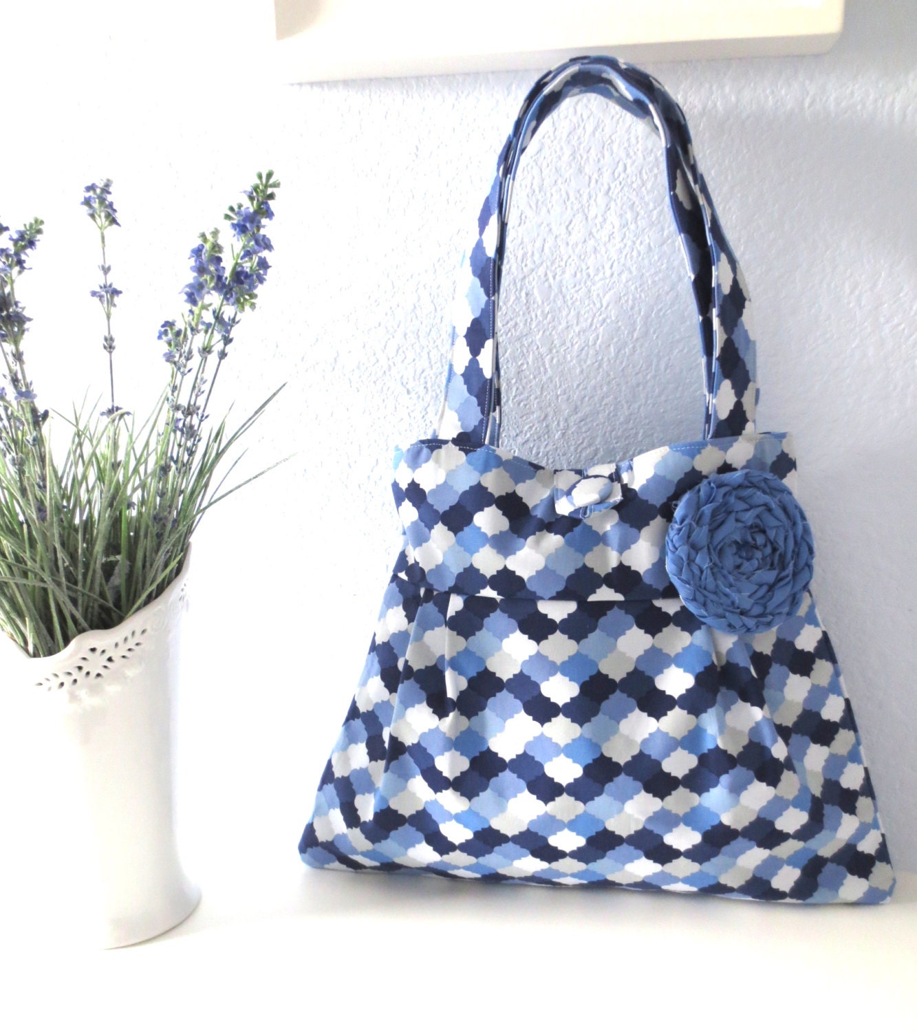 Blue Cove, Pleated Handbag
