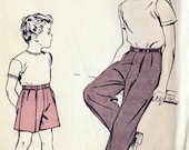 1940s Boys Slacks Vintage Sewing Pattern, Fall Fashion, School Style, Advance 4189 Size 8