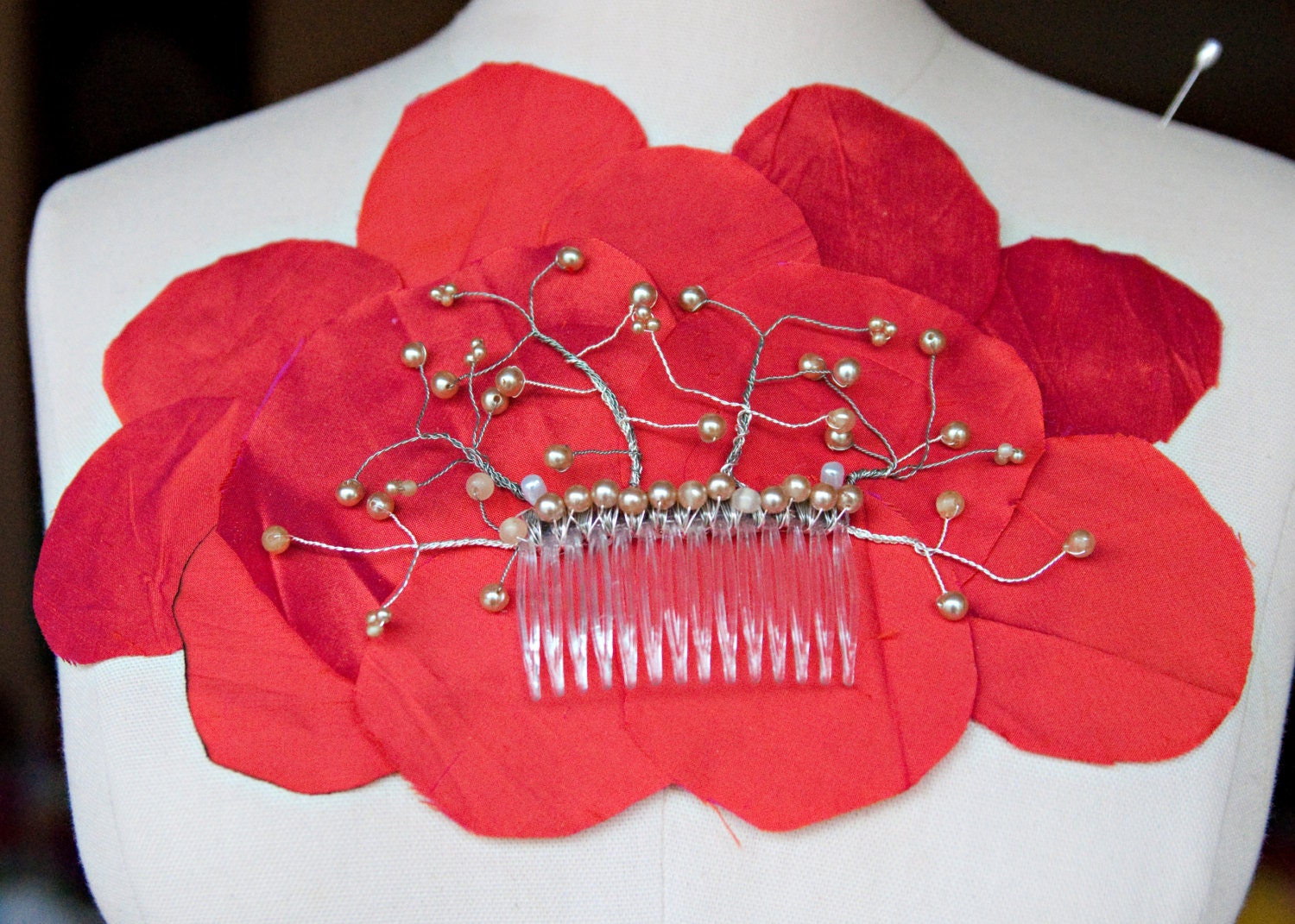 Champaign Vintage Pearl Wedding Hair Comb