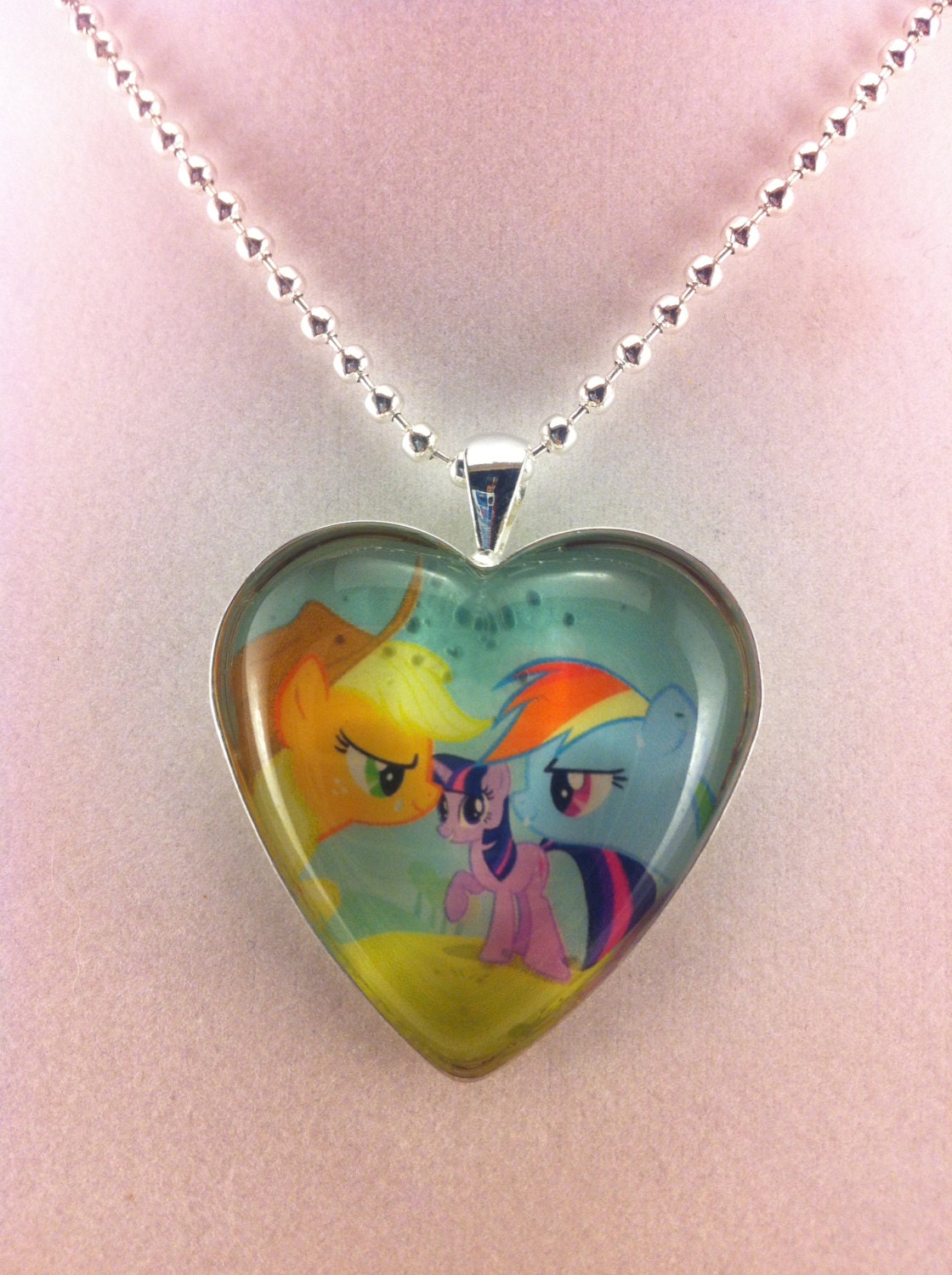 Applejack vs Rainbow Dash Necklace