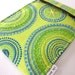 iPad mini, kindle fire sleeve, nook hd case  - hand embroidered - neon lime green blue yellow kaleidoscope - gadget cover