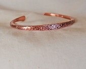 Hand Hammered Copper Band with Leopard Patina Medium