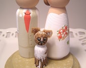 Cake Cuties- Custom Wedding Cake Toppers LARGE SIZE Plus 1 Animal Friend