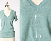 Deep V-neck Tshirt // Vintage Salvation Tshirt // American Apparel Tshirt