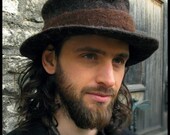 MADE to ORDER - ARtWeAR Trilby fedora classic felt hat - men mens women unisex - hand felted wool - black brown - natural eco -Handmade OOAK