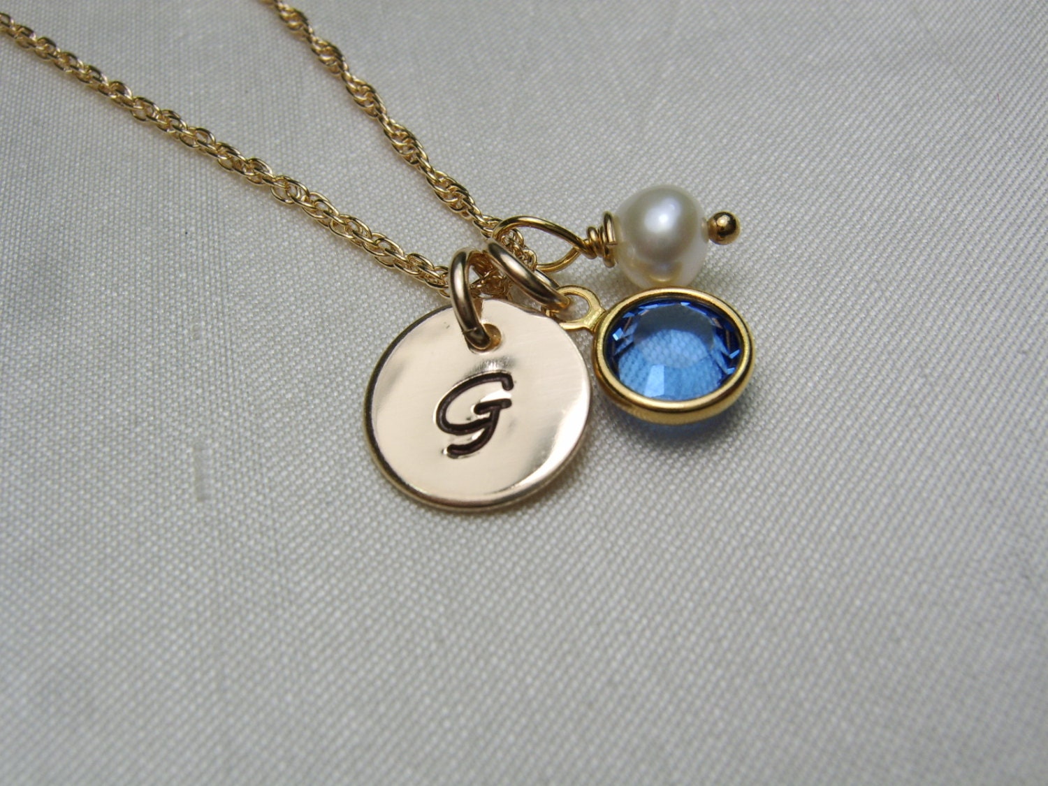 Bridesmaid Jewelry - Gold Personalized Necklace