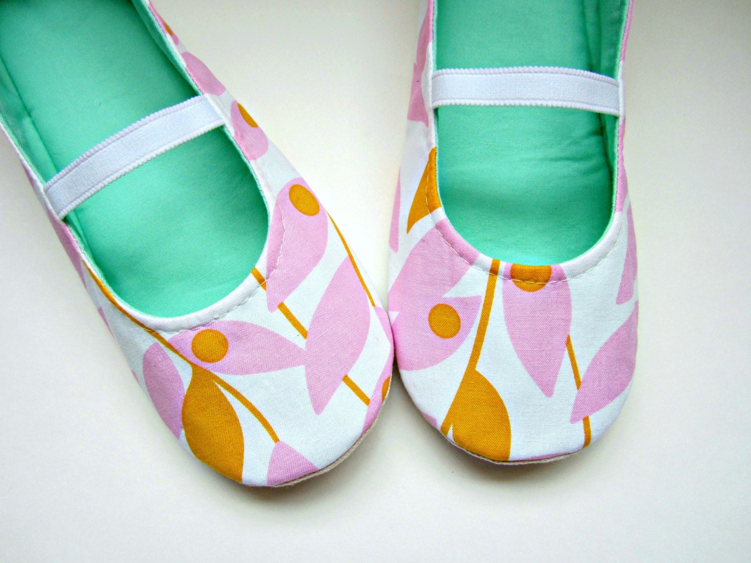 Women's Slippers - Pink, Yellow, and Aqua Moli-Janes Slippers