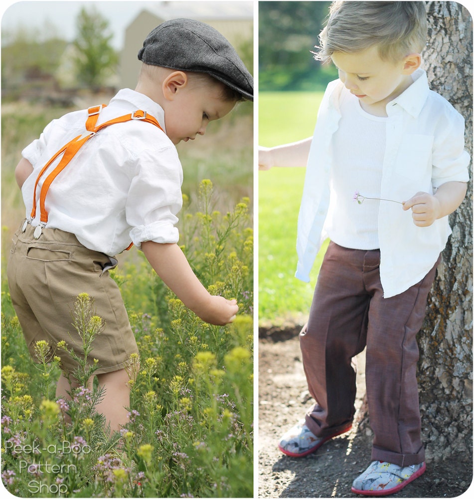 Classic Chinos: Short PDF Sewing Pattern, Pants PDF Sewing Pattern, Baby, Boy, Girl
