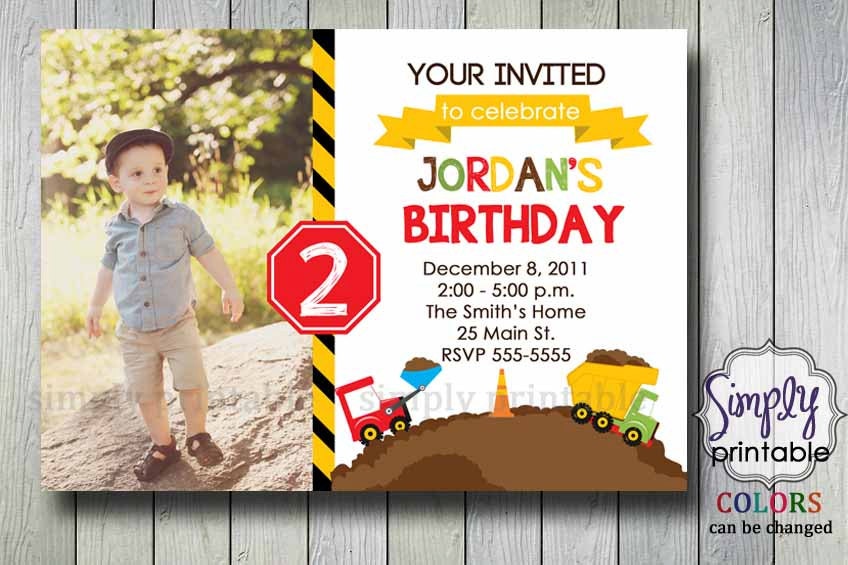 Construction Invitation Birthday with Photo Il_170x135