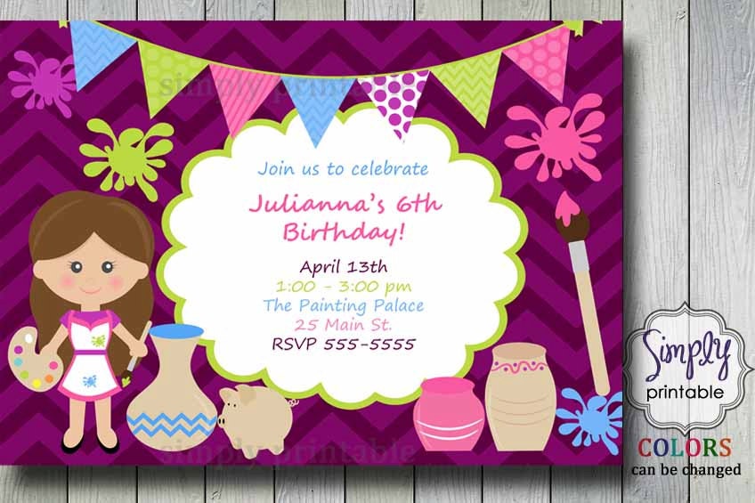 Ceramics Painting Party Invitation Il_170x135
