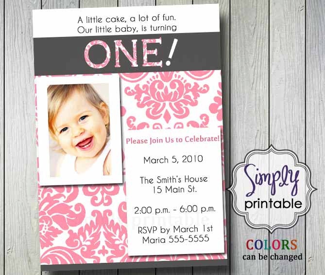 1st Birthday Invitation with Photo (Printable )Digital File Il_570xn