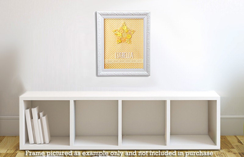 Nursery Art, Baby Girl Art, Button Art, Children Artwork, Customised Name, Nursery Artwork by quebee on Etsy