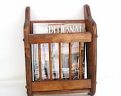 Wall Mounted Magazine Rack Wooden Magazine Holder Wall Pocket Mid Century Decor Brown