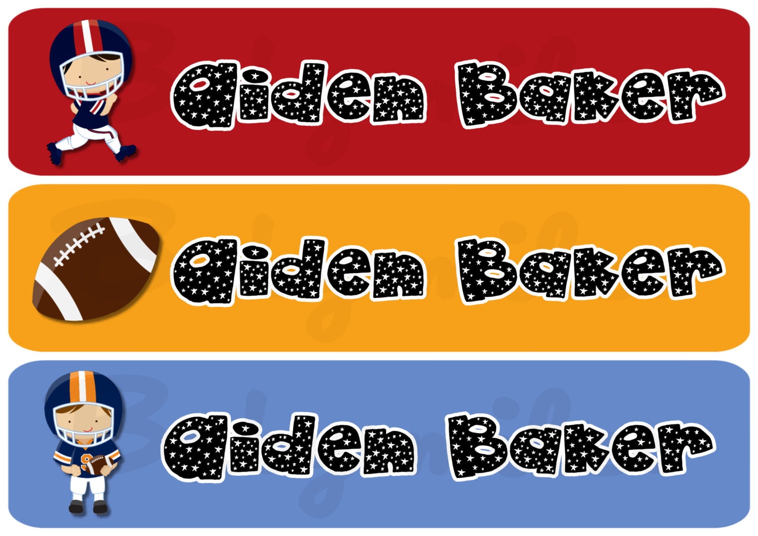 90 Personalized Laundry Safe Iron On Clothing Labels - Football Allstars - Perfect for School, Daycare, Summer Camps
