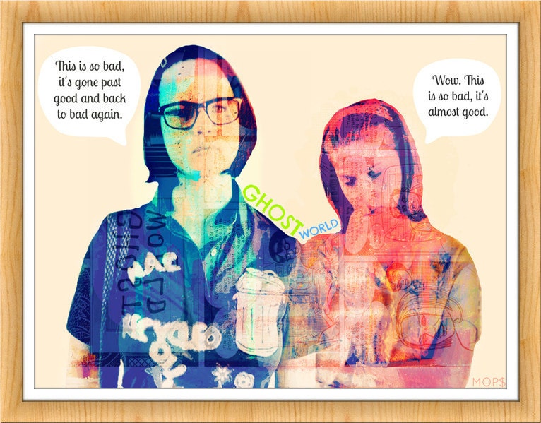 ENID & REBECCA (Ghost World) 8x10" Digital Illustration High Gloss Print by MOPS