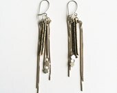 Dangling silver earrings