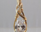 Trillion Zirconia Wire Wrapped In Gold