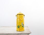 Vintage Enamel Milk Jug / Enamelware Canister