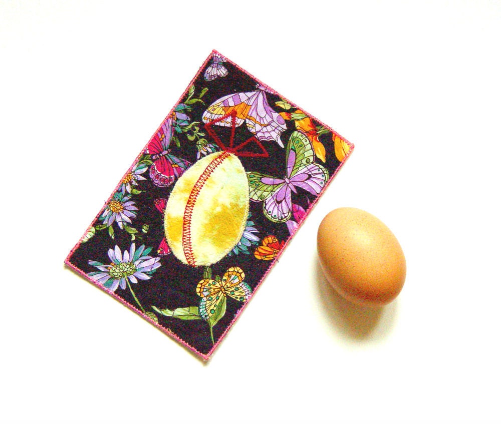 EASTER Card, Textile Postcard, Easter Spring Decoration