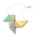 Pinwheel Colorblock Geometric Wooden Necklace - Laser Cut Wooden Painted Summer Fashion Necklace