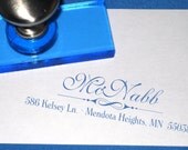 Calligraphy Return Address Label Elegant Personalized Rubber Address Stamp Modern Design Great for Formal Wedding Invitations