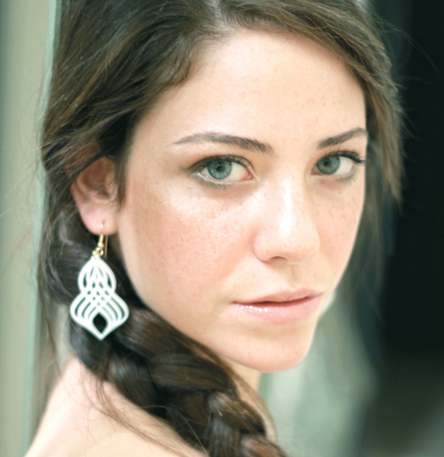Gorgeous White Spiral Earrings