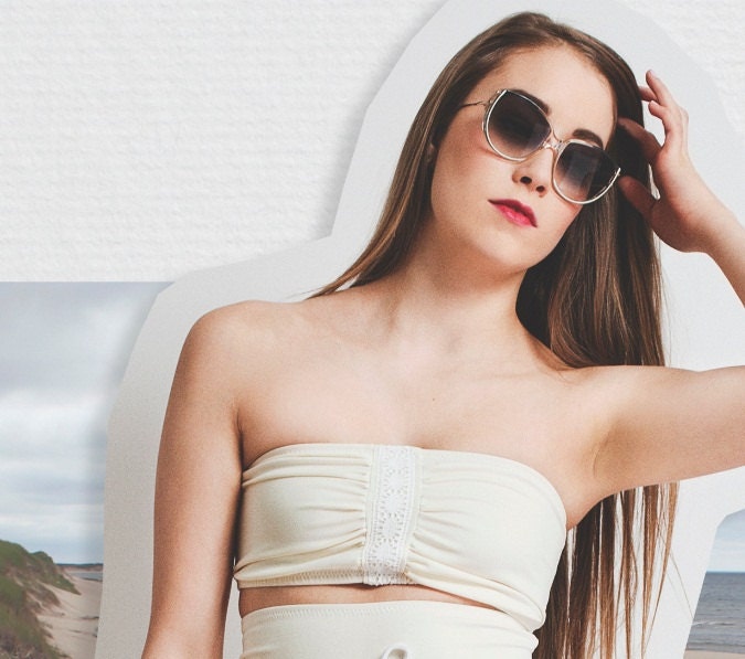 Ivory lace bandeau top