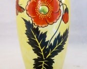 Vintage Art Deco Vase STRANGE FLOWER Iridescent Hand Painted