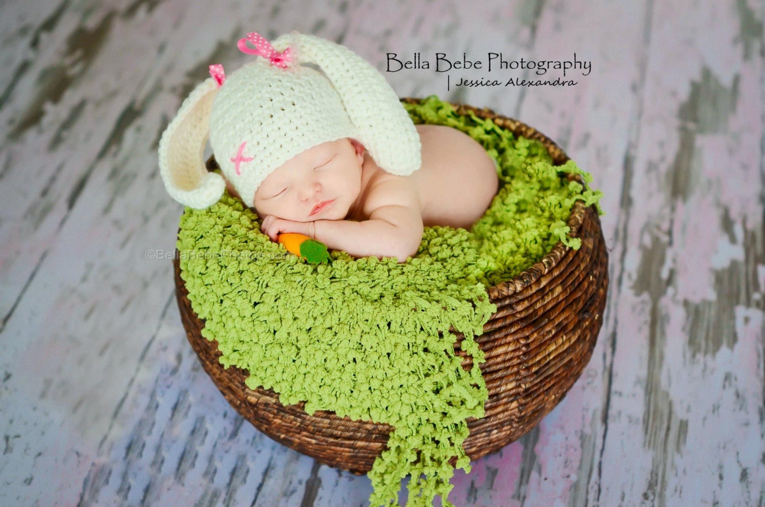Happy Baby Bunny Hat for Easter - Made to Order