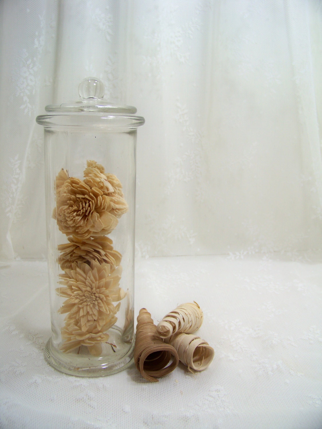 Vintage Tall Apothecary Jar with Lid