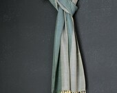 Handwoven Blue Chevron Rayon Scarf
