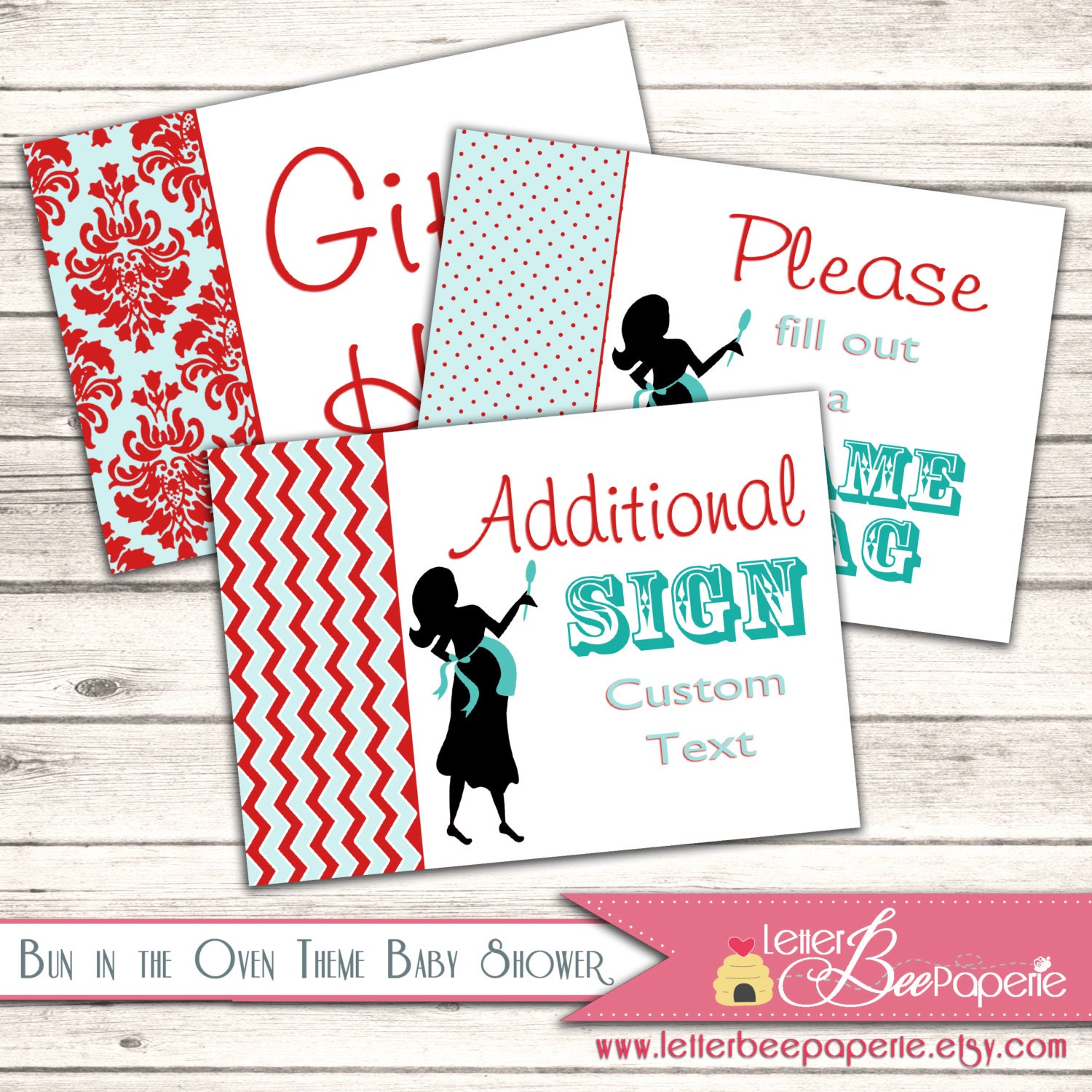 Bun in the Oven Custom Baby Shower Signs - Great for Boy, Girl or Gender Neutral - DIY Printable File Il_170x135
