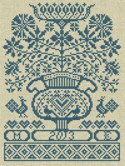 Folk Flowers - Instant Download PDF cross-stitch pattern