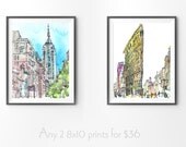 Any 2 8x10 sized prints for 36 dollars. Archival prints of original watercolor sketches